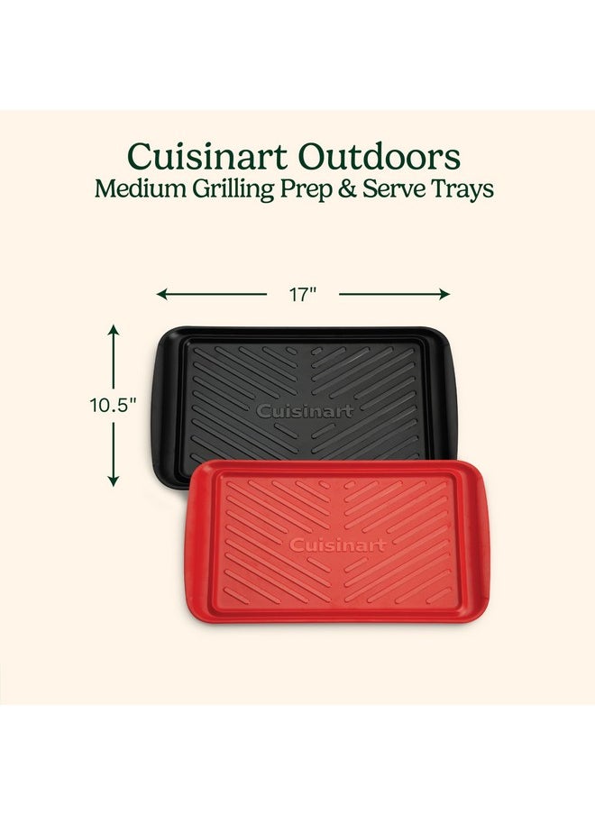 Cuisinart CPK-200 Grilling Prep and Serve Trays, Black and Red Large 17 x 10. 5