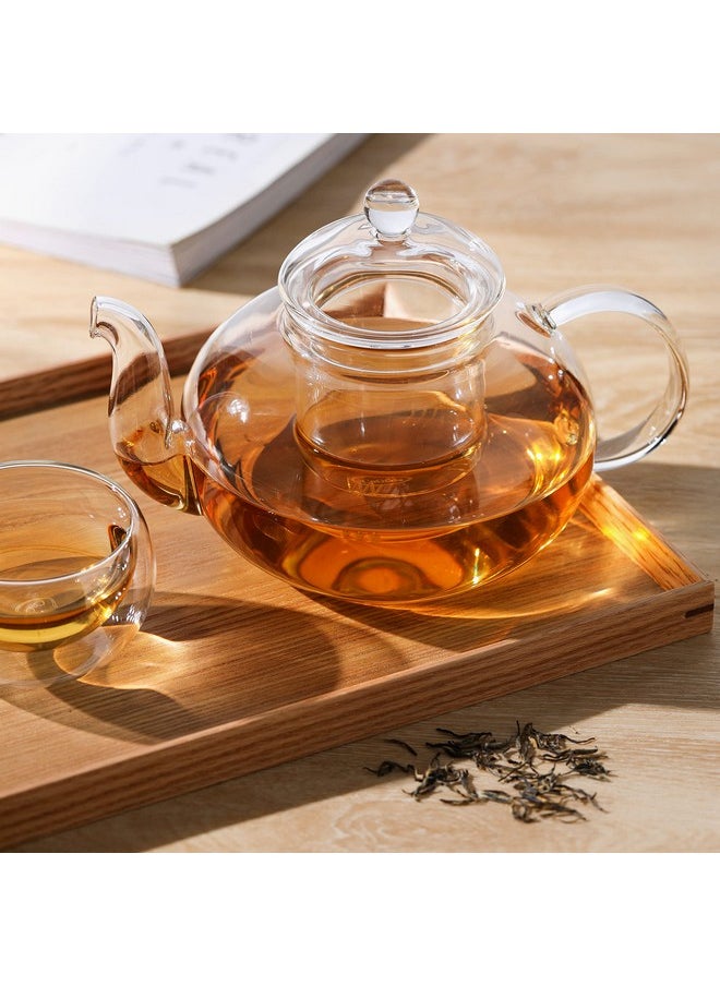 CnGlass 1200ml Glass Teapot with Removable Infuser,Stovetop Safe Tea Kettle,Blooming & Loose Leaf Tea Pot