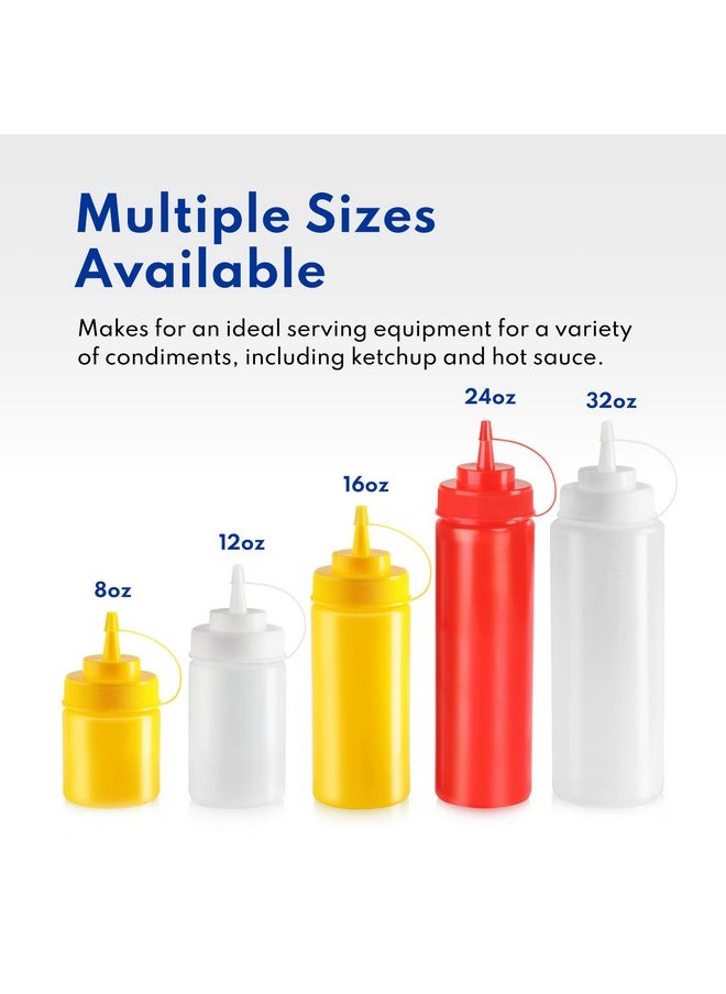 New Star Foodservice 26207 Squeeze Bottles, Plastic, 24 oz, Clear, Pack of 6