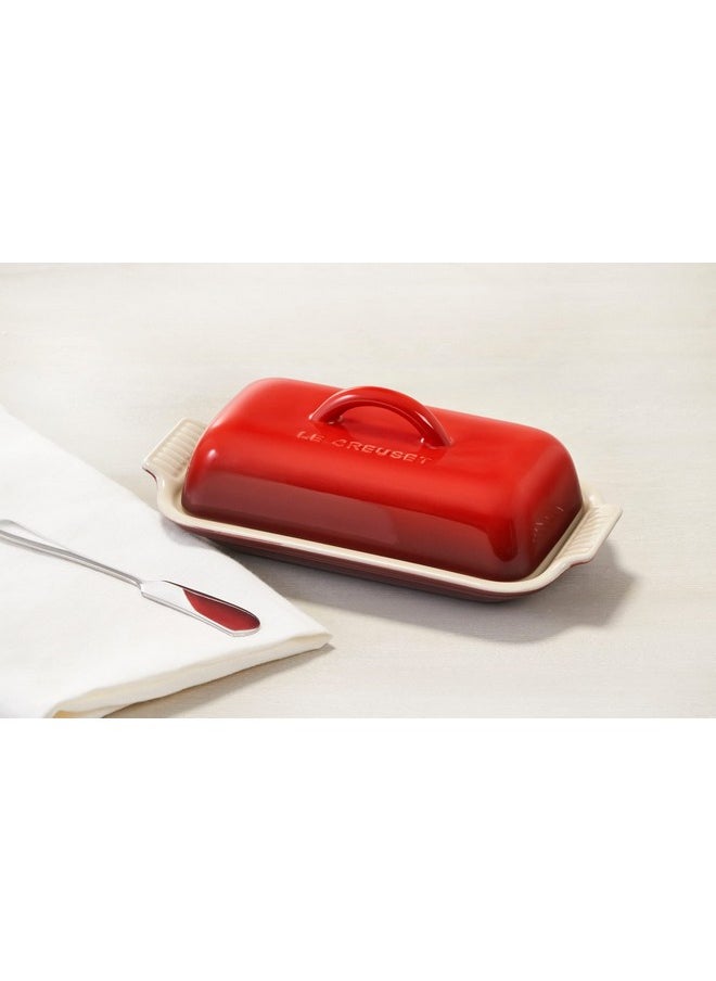 Le Creuset Stoneware Heritage Butter Dish, Cerise