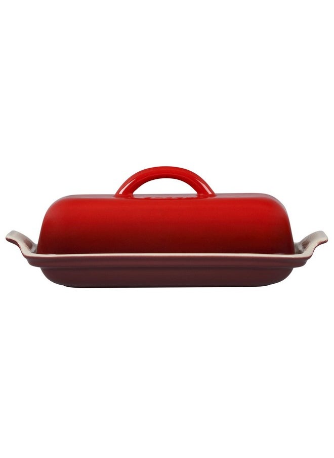 Le Creuset Stoneware Heritage Butter Dish, Cerise