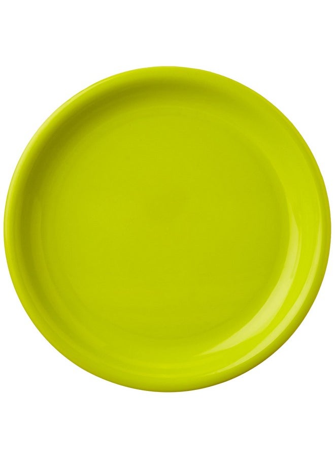 Kuber Industries Small Round 3 Pieces Unbreakable Plastic Microwave Safe Dinner Plates (Green) - CTKTC034836