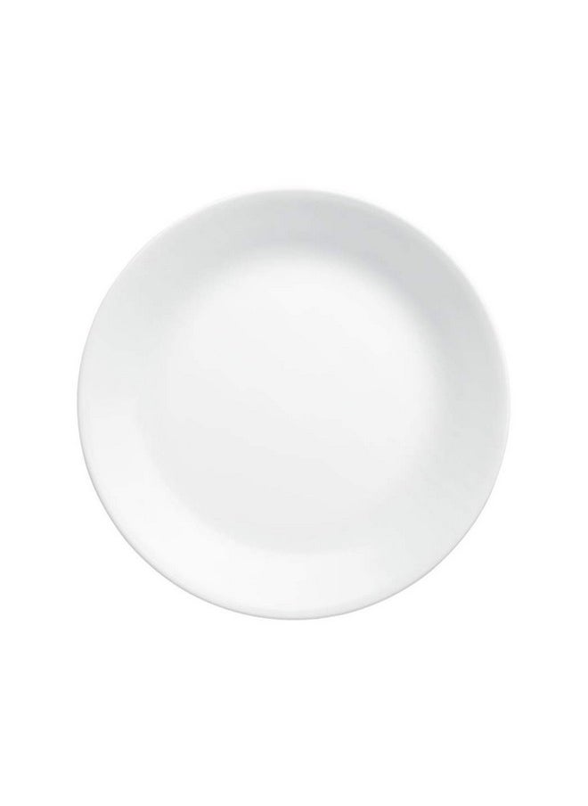 CORELLE White Dinner Plates (Pack of 6 - 26cm) Dishwasher & Microwave Safe Plates for serving Food, Elegant White Plates for Everyday, Winter Frost White Vitrelle Glass Dinner Plate for Gifting & Home