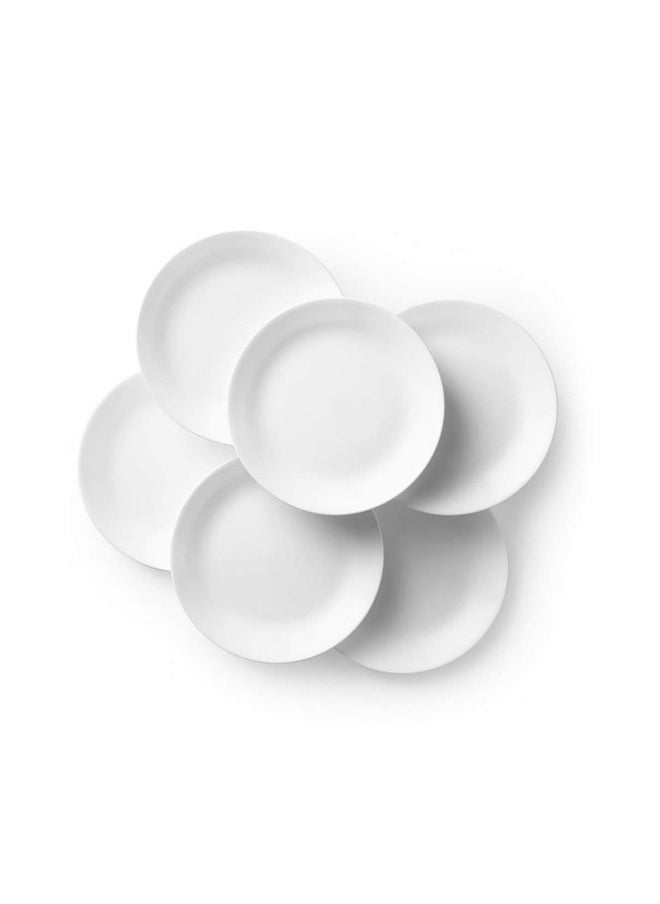 CORELLE White Dinner Plates (Pack of 6 - 26cm) Dishwasher & Microwave Safe Plates for serving Food, Elegant White Plates for Everyday, Winter Frost White Vitrelle Glass Dinner Plate for Gifting & Home