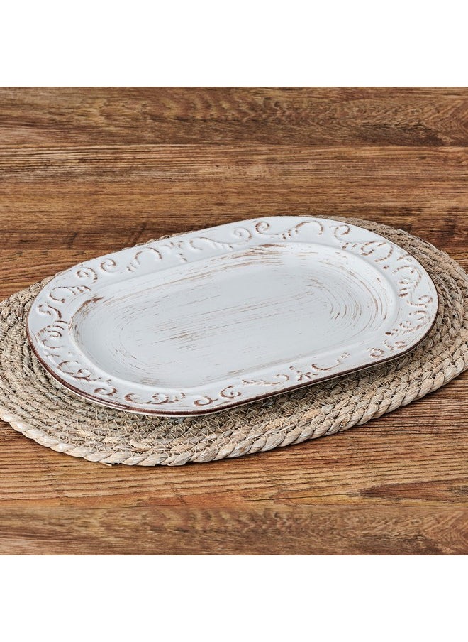 Pfaltzgraff Trellis Serving Platter, 13.75 inch, White