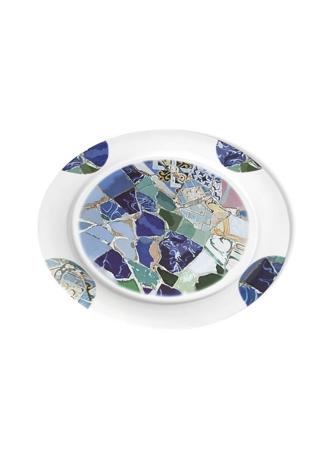 Lipper International Seascape Enamel & Stainless Steel Platter 14”, Multi color