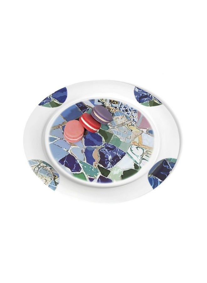 Lipper International Seascape Enamel & Stainless Steel Platter 14”, Multi color