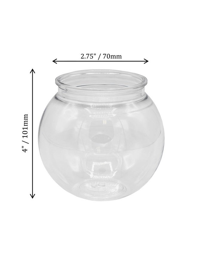 Creative Hobbies - 12 Pack - 4 Inch (100mm) Ivy Bowls Clear Plastic Shatterproof - Great For Fishbowl, Carnival Games, Candy, Party Favors, Table Centerpieces, Vase, Drinks