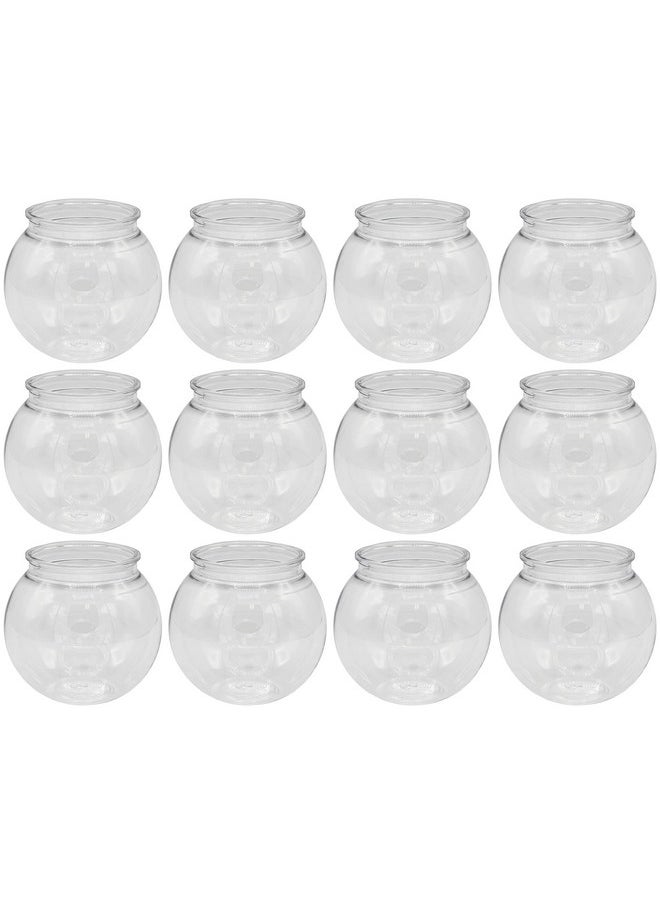 Creative Hobbies - 12 Pack - 4 Inch (100mm) Ivy Bowls Clear Plastic Shatterproof - Great For Fishbowl, Carnival Games, Candy, Party Favors, Table Centerpieces, Vase, Drinks