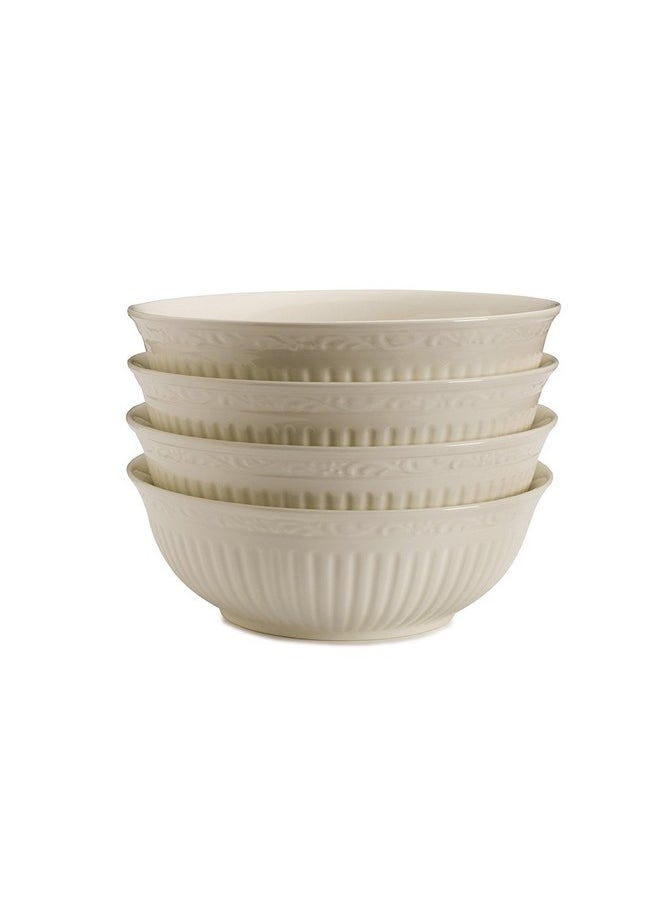 Mikasa Italian Countryside Stoneware Soup/Cereal Bowl, 7-Inch, Set of 4, 24 ounces,White