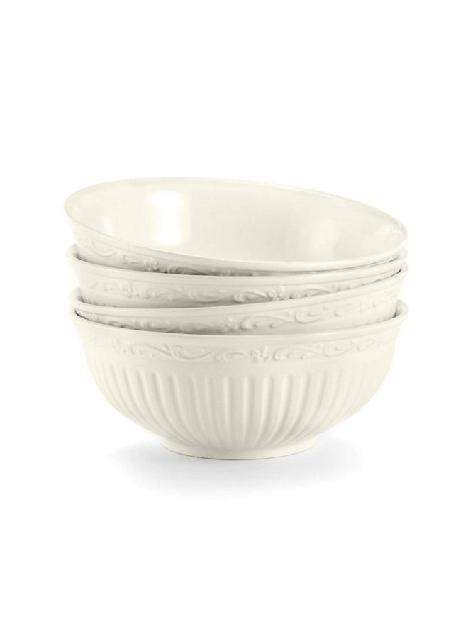 Mikasa DD900-410 Italian Countryside Fruit Bowl, 5-1/4-Inch, Set of 4, White