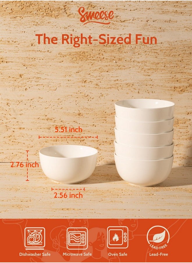 Sweese Cereal Bowl, 20 Oz Soup Bowls Set of 6, Chip Resistant, Dishwasher & Microwave Safe, Porcelain Bowls for Cereal Soup Rice Pasta Salad Oatmeal, White