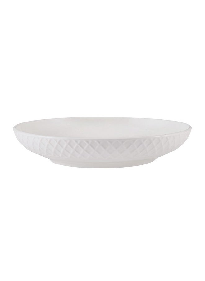 Mikasa Trellis Chip Resistant Set of 4 Pasta Bowls Set, 9-inch, 24 ounces, White