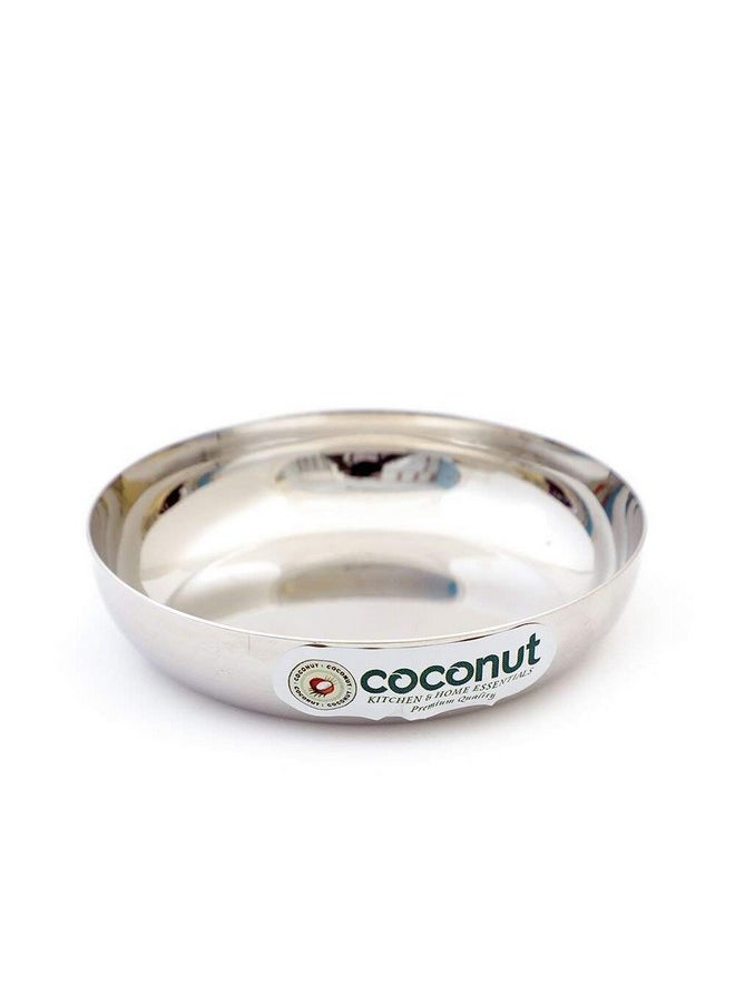 Coconut Stainless Steel Halwa Plate Set, 6-Pieces, Silver