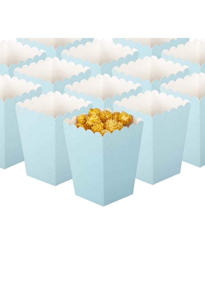 GAKA Baby Blue Popcorn Boxes Mini Paper Popcorn Boxes Set Of 36 Cardboard Container，For Party Supplies