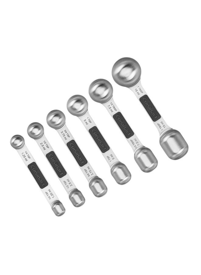 Cuisinart CTG-00-6MSP Stainless Steel 6P Set of Magnetic Measuring Spoons, Black & Silver