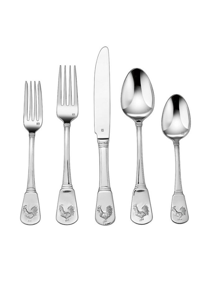 Cuisinart CFE-01-FR20 20-Piece Flatware Set, French Rooster