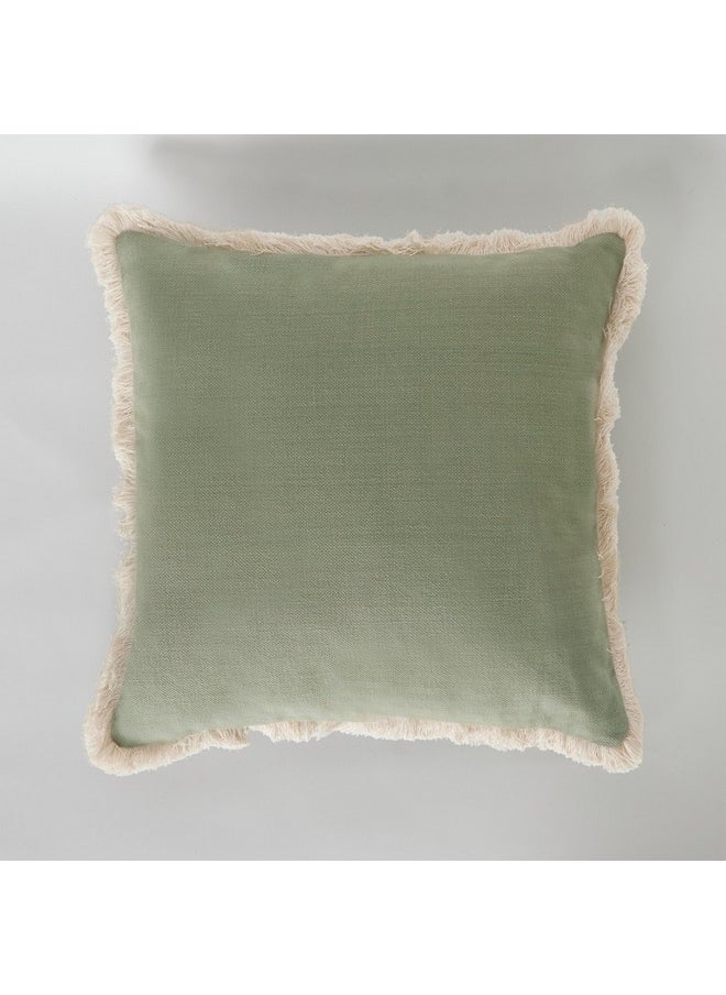 Artist Verde Solid Fringe Filled Cushion 50 x 50 cm