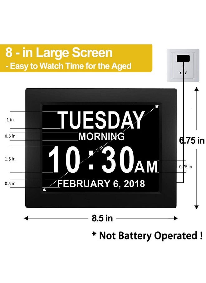 JALL 【New 2024】 Digital Calendar Alarm Day Clock - with 8