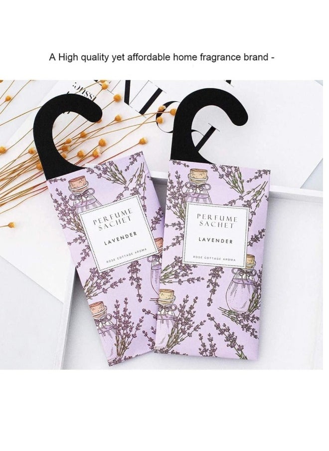 Lavender Hanging Sachet Closet Deodorizer 1 Pack 12 Pcs Scent Sachet Drawer Freshener Closet Air Freshener Scented Deodorizer Freshener for Home Car Long Lasting Scented Sachets Smell Goods