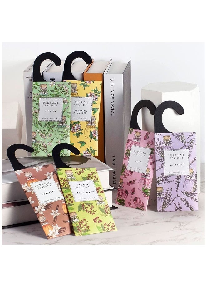 Lavender Hanging Sachet Closet Deodorizer 1 Pack 12 Pcs Scent Sachet Drawer Freshener Closet Air Freshener Scented Deodorizer Freshener for Home Car Long Lasting Scented Sachets Smell Goods
