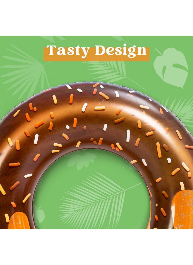 JOYIN Donut Pool Float with Glitters 32.5” (3 Pack), Funny Tube Toys for Swimming Pool Party and Donut Party Supplies