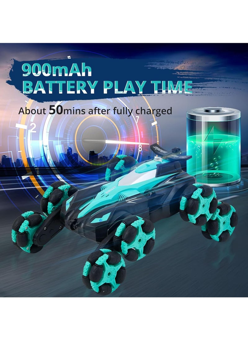 8WD 2.4 G Remote-Controlled Drifting Stunt car, Gesture Sensing with Music and Lighting Drifting car-Green