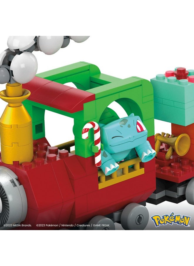 MEGA Pokémon Building Toys Set Holiday Train with 373 Pieces, 4 Articulated and Poseable Characters and Surprises, for Kids (Amazon Exclusive)