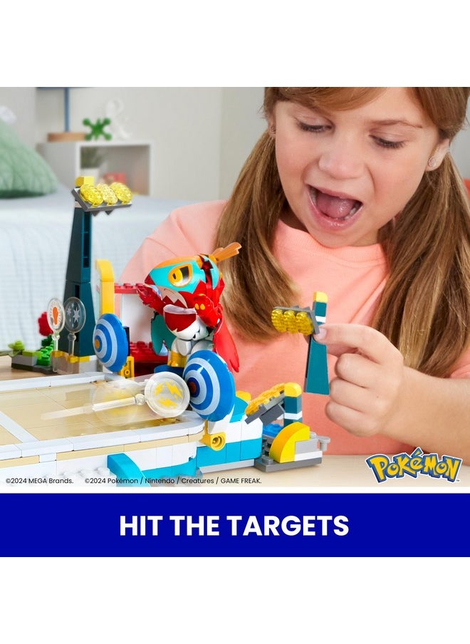 Mega Pokémon Building Toys Set Training Stadium with 1101 Pieces, 5 Poseable Characters and Battle Play, for Kids