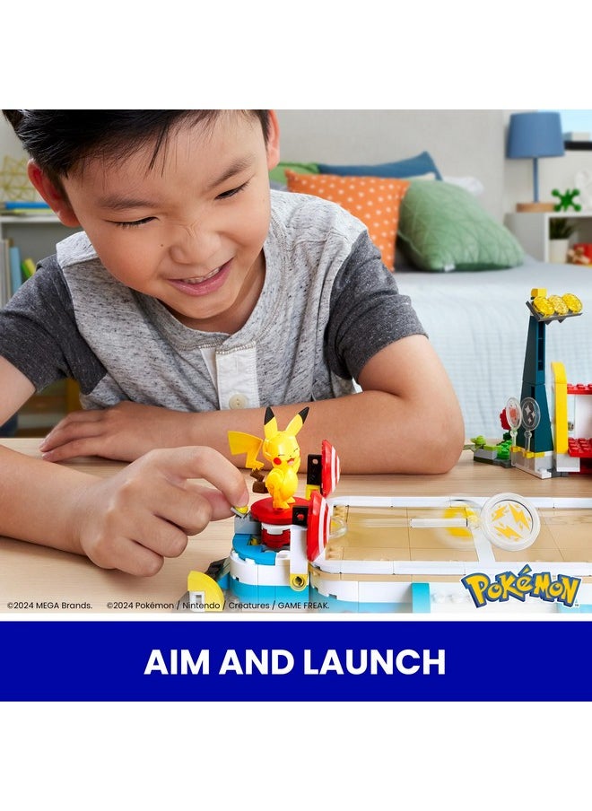 Mega Pokémon Building Toys Set Training Stadium with 1101 Pieces, 5 Poseable Characters and Battle Play, for Kids