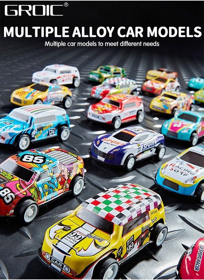 30 Pack Pull Back Toy Cars with Storage Box, Back to Force Toy Cars, Alloy Cast Mini Die-Cast Race Cars Vehicles Bulk, Party Favor Cars Toys, Best Gifts for Toddlers