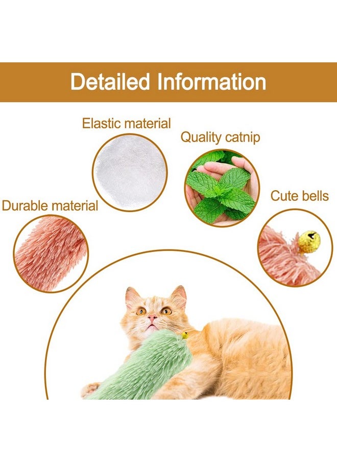 iZiv 3 Pack Catnip Toys for Cats - Cat Toys Catnip Pillows, Interactive Catnip Toys for Indoor Cats, Kitty Kicker Pillow Toy with Cute Bell, Soft Stick Toys Set for Kitten