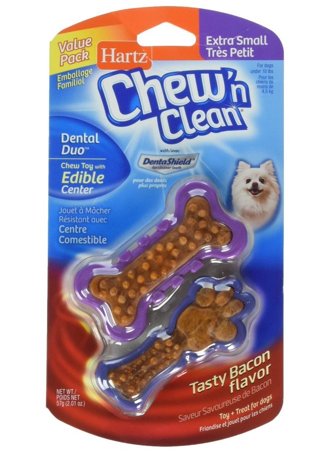 Hartz Chew'n Clean Dental Duo Dog Treat & Chew, Extra Small