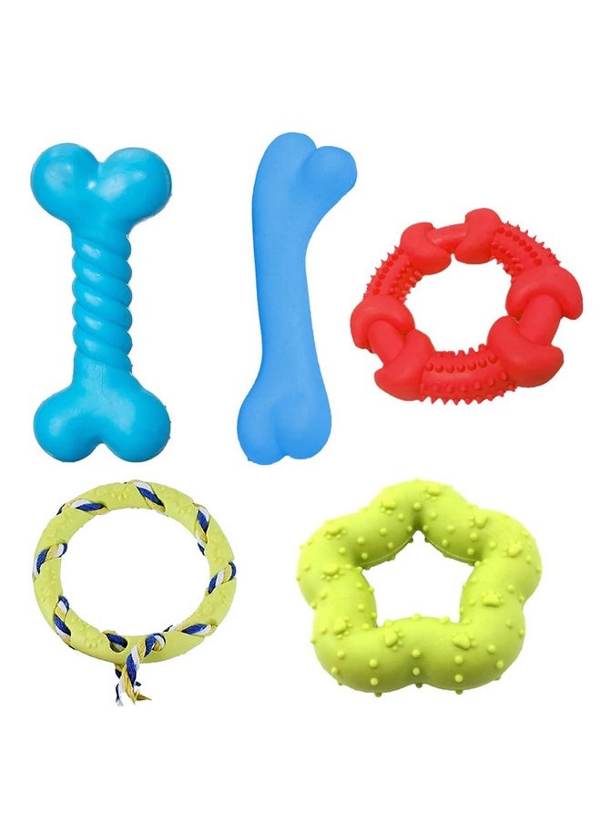 emily pets Dog Chew Toys Set, Chew Toys for Dog, Rubber Chew Toy Combo (Color May Vary, Pack of 5)