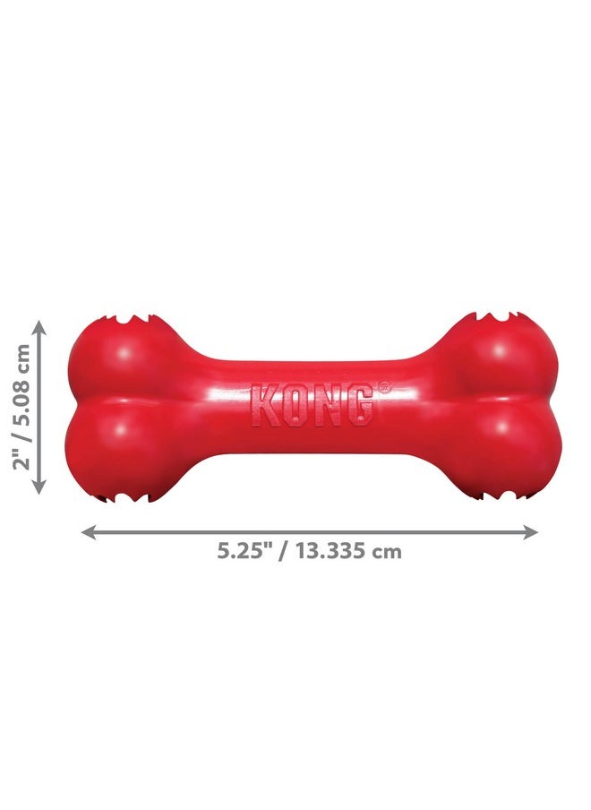 KONG Goodie Bone - Classic Durable Natural Rubber Dog Bone, Supports Mental Engagement - Treat Dispensing - Red - for Small Dogs