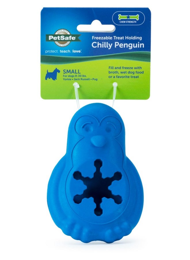 PetSafe Chilly Penguin, Freezable Dog Toy for Small Dogs, Fill and Freeze, Frozen Dog Toy to Fill with Treats, French Vanilla Scented, Interactive Pet Puzzle for Boredom or Separation Anxiety, Small