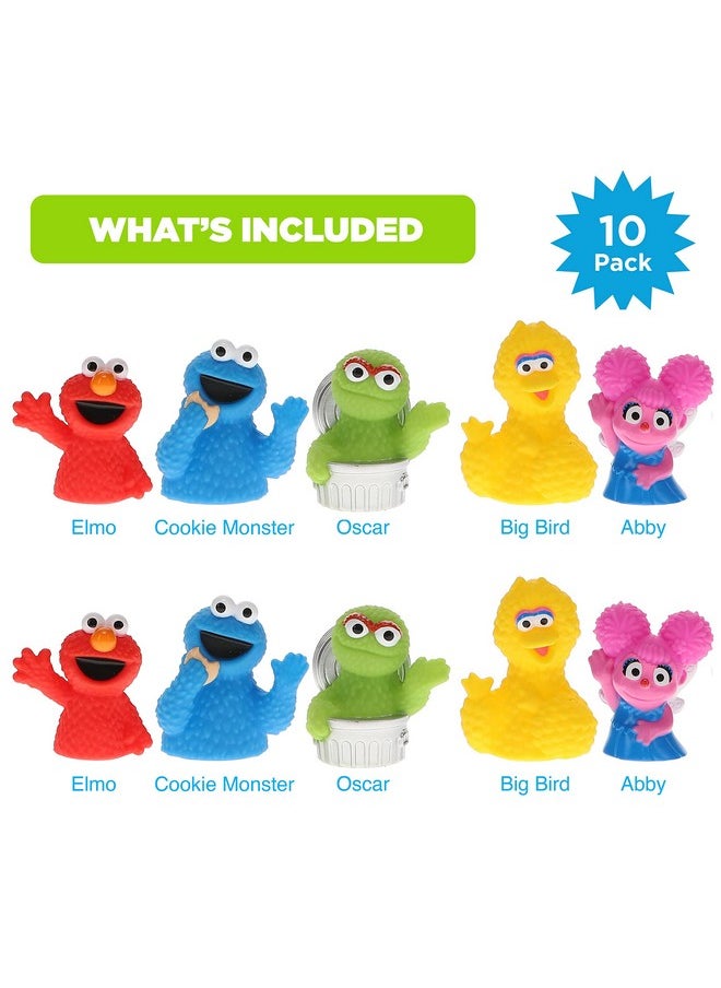 Sesame Street 10 Piece Finger Puppet Set - Party Favors, Educational, Bath Toys, Floating Pool Toys, Beach Toys, Finger Toys, Playtime