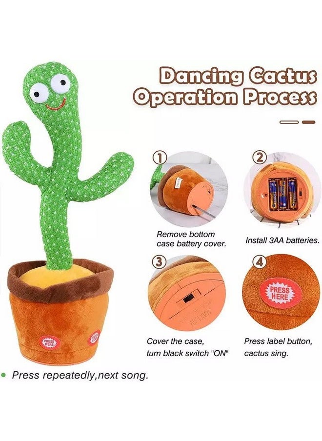 GOLD LEAF Dancing & Talking Cactus Toy 6-12 Months,Cactus Repeats What You Say with LED and Music-15 Second Voice Recorder