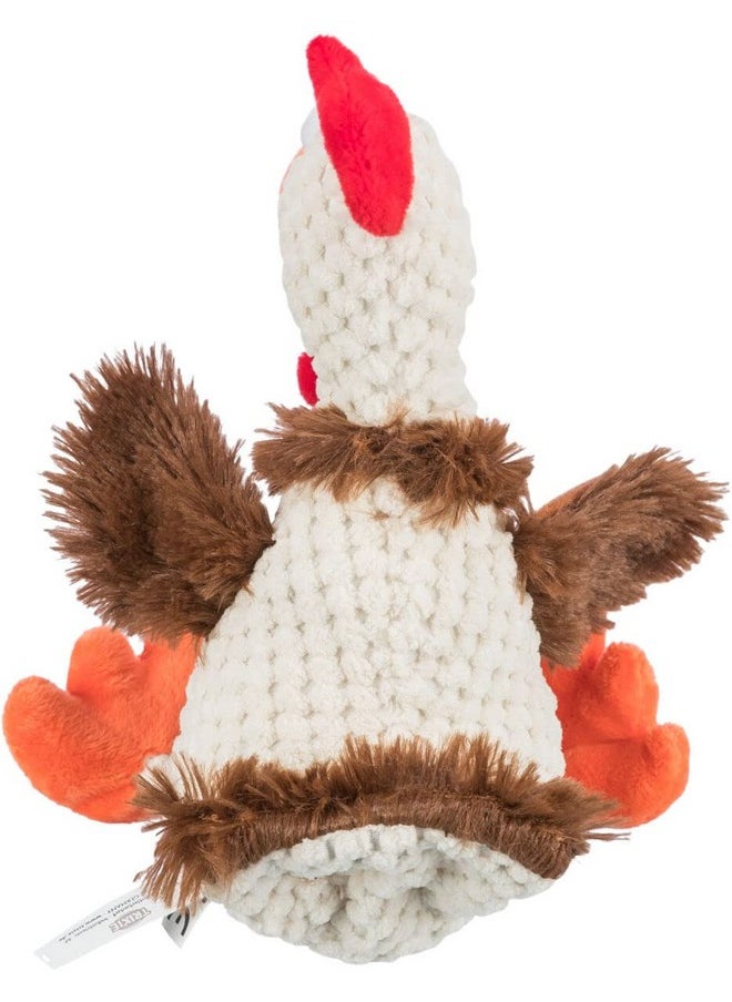 TRIXIE Plush Rooster Squeaky Pet Toy for Dogs, Chew-Safe Material, Mental Stimulation, Sound Feature, Suitable for All Dog Breeds 22 cm (Color May Vary)