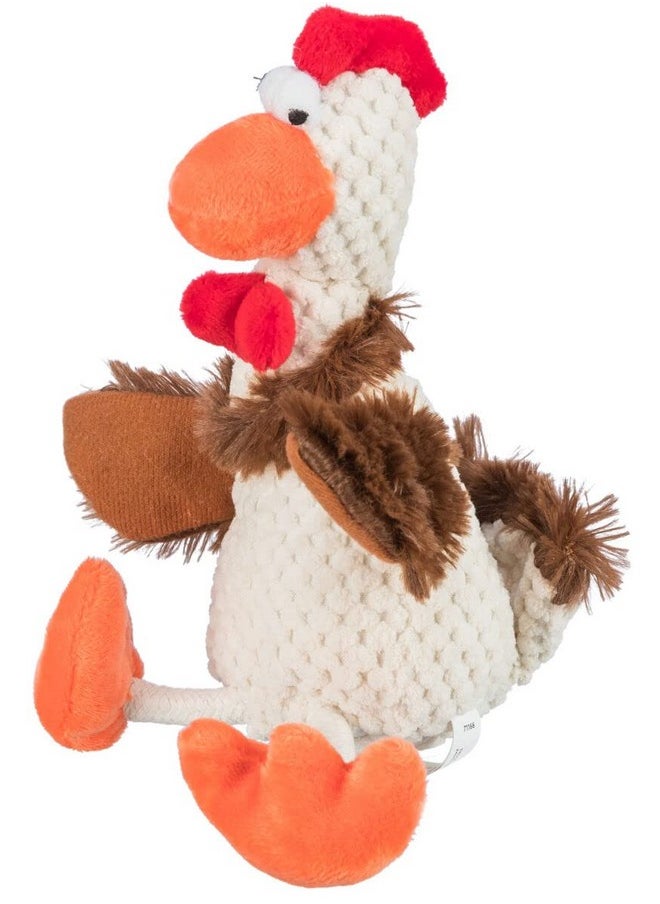 TRIXIE Plush Rooster Squeaky Pet Toy for Dogs, Chew-Safe Material, Mental Stimulation, Sound Feature, Suitable for All Dog Breeds 22 cm (Color May Vary)