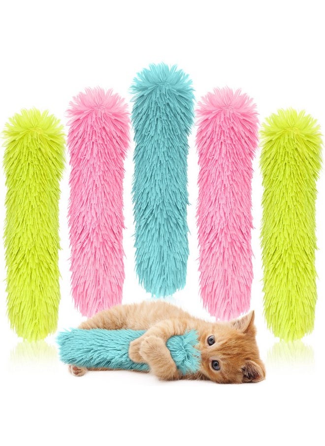 6 Pcs Catnip Toys Interactive Cat Kicker Toy Plush Fabric Cat Kick Toy Sticks Chasing Chewing Exercising Catnip Filled Cat Toys Cat Chew Toy for Puppy Kitty (Grass Green, Blue, Pink, 10.6 Inch)