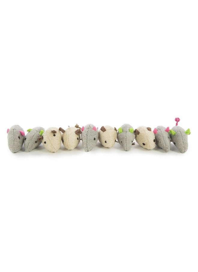 SmartyKat Skitter Critters Value Pack Catnip Cat Toys - Gray/Cream, Set of 10