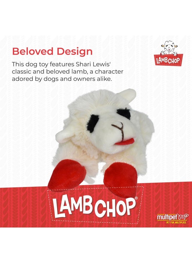 Multipet INTERNATIONAL 843140 Lambchop Plush Squeak Toy Mini for Pets, 6-Inch, White, small