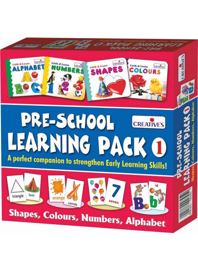 Creative's Pre-School Learning Pack-1 | Preschool Series | Learning Kit | Early Learning Pack |Board Books & Cards Education Pack for 3 to 5 Year's Kids |