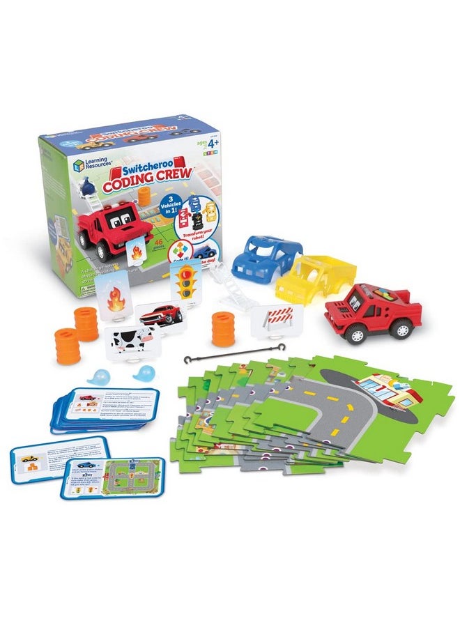 Learning Resources Switcheroo Coding Crew - 46 Pieces, Ages 4+ STEM Toy for Kids, Interactive Robot, Gifts for Boys and Girls