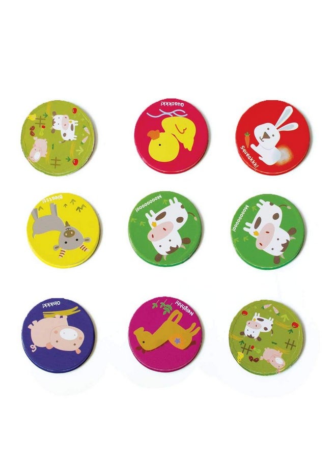 Memory Card Game -Farm Animals Themed (3 Years+) | Multicolor | 18 Discs | Child Safe | Easy To Carry