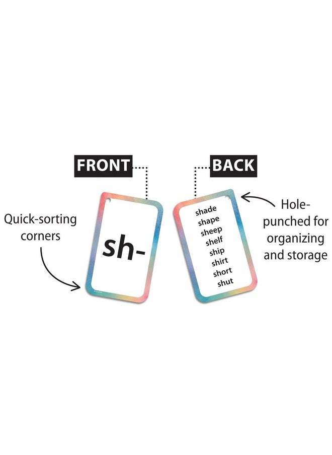 Teacher Created Resources Initial Consonants, Blends & Digraphs Flash Cards (EP62044) 3-1/8