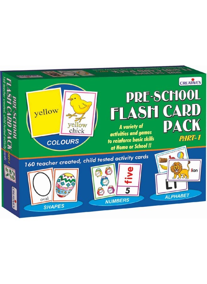 Creative’s Pre-School Flash Card Pack Part-1| Learning Shapes, Numbers, Alphabet | Total 160 Cards Value Pack | Teacher Created Classroom Tested Flash Card Pack| Ages 3 & up