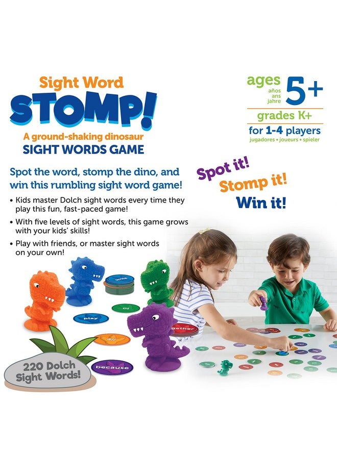 Sight Word Stomp!, Educational Indoor Games, Preschool Alphabet ,Toddler Brain Toys, Toddler Preschool Learning, 114 Pieces, Age 5+