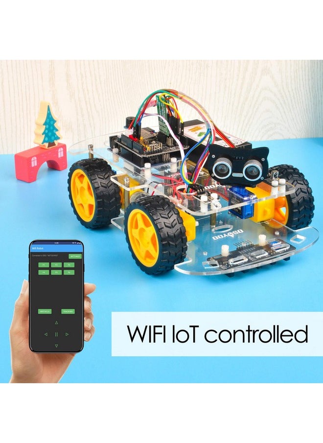 OSOYOO V2.1 Smart IOT Robot Car Kit for Arduino - Early STEM Education for Beginner and Teenager - Learn Circuit, Sensor - Get Hands-on Experience on Programming, Electronics Assembling, Robotics